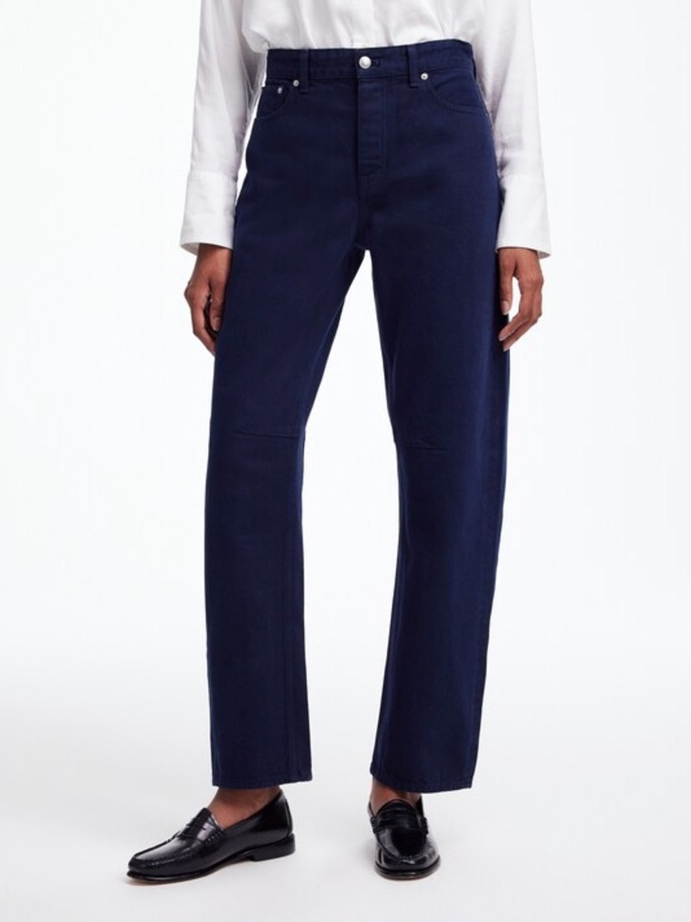 Madewell Darted Barrel Leg Jeans in Juniper Berry Denim 25P 25 Petite $148 NV056